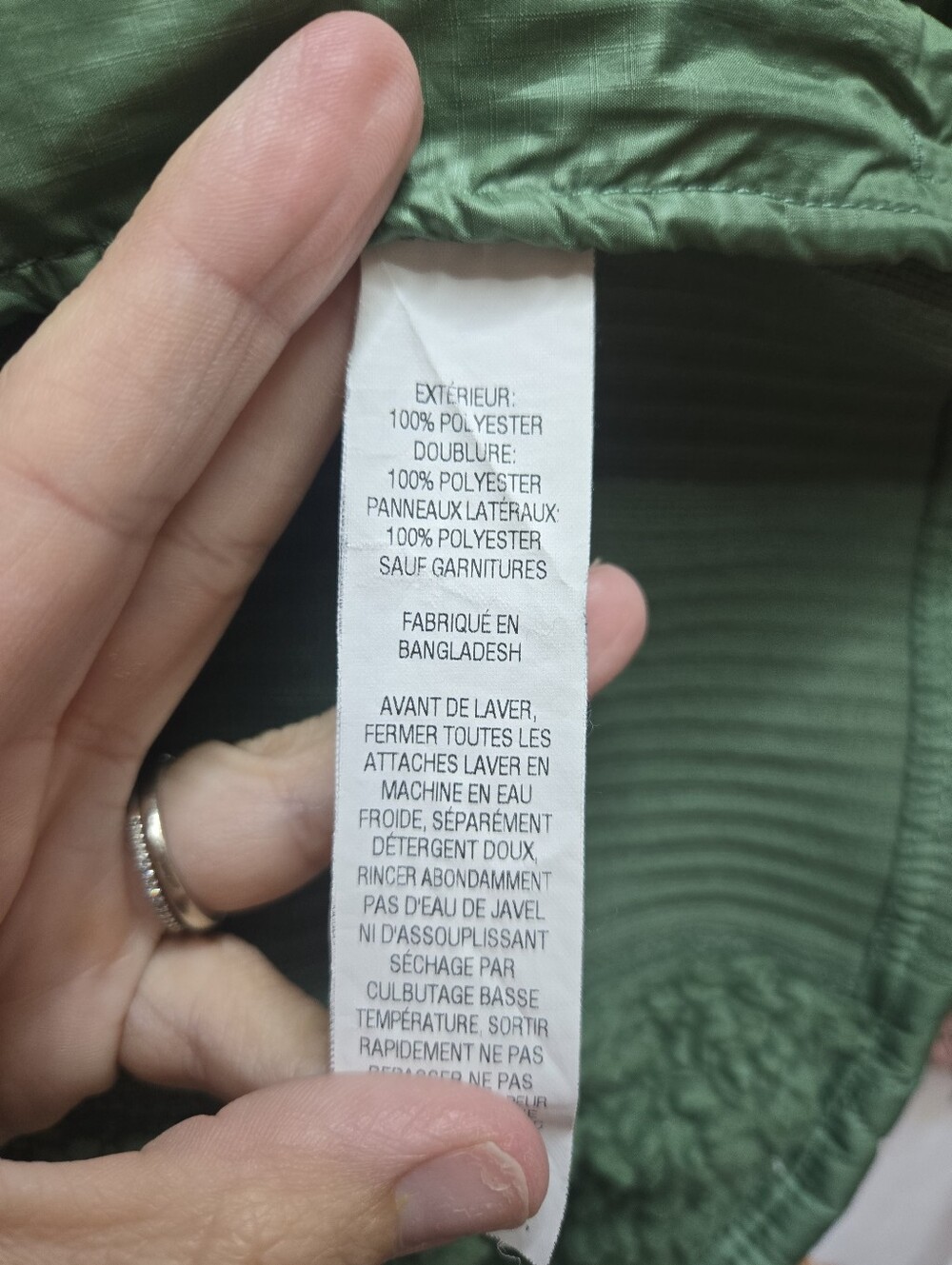 L.L.Bean Women's Large Quilted Sweater Fleece Vest Green Full Zip Sherpa Lined - Picture 5 of 5
